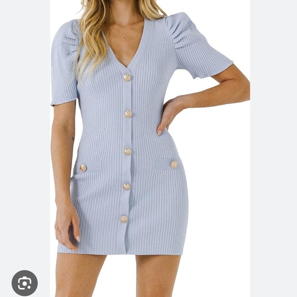 Endless Rose Dresses & Skirts - endless rose Women's Short Puff Sleeve Knit Mini Dress